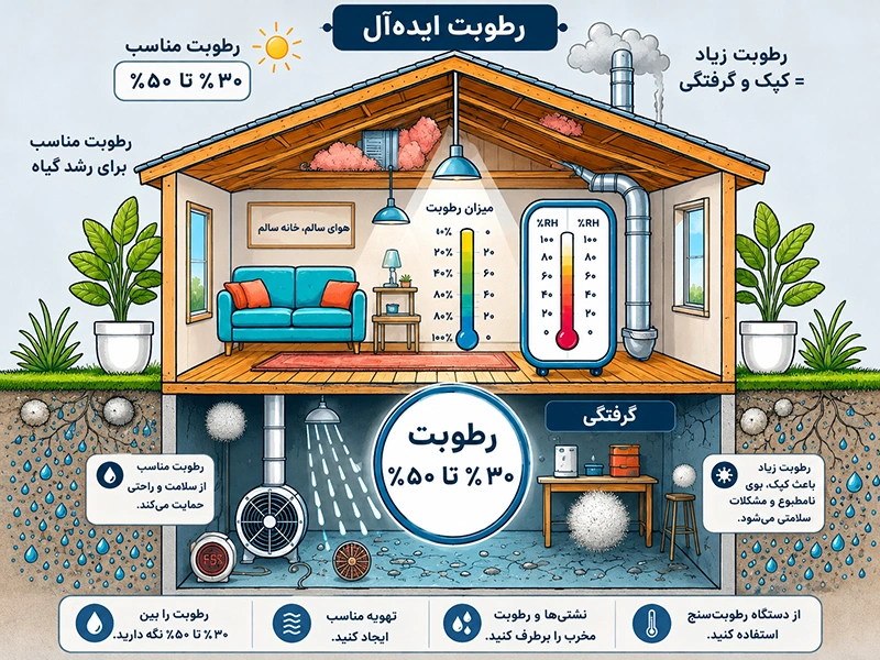 رطوبت مناسب خانه و میزان رطوبت اتاق خواب و کودک